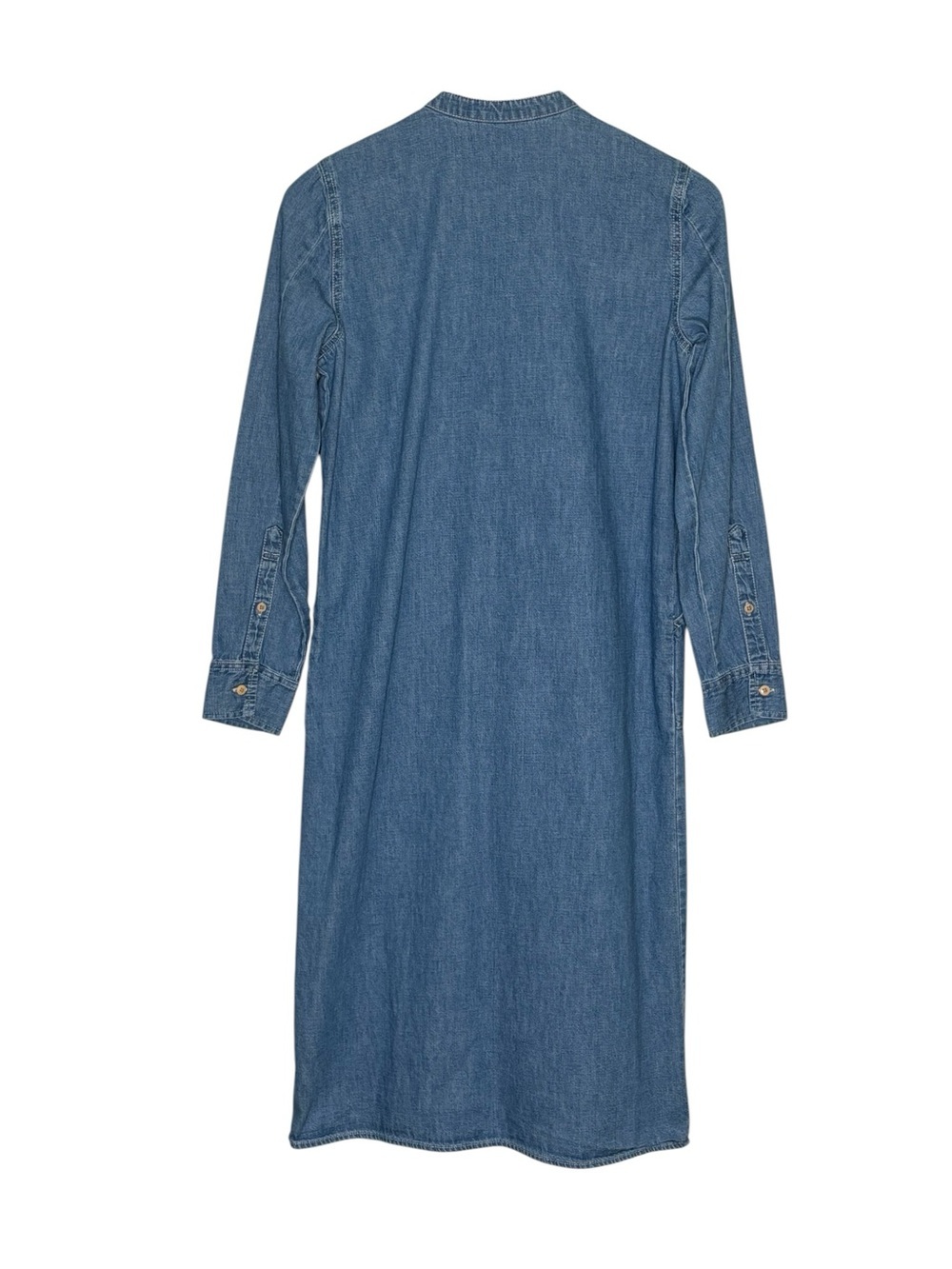J Crew Western Indigo Denim Midi Shirt Dress Size 2 Blue Belted Long Sleeve - Picture 7 of 13